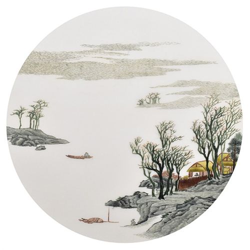 苏绣diy套件初学 针迹扫描 山水风景画 0基础入门刺绣图案 练手图