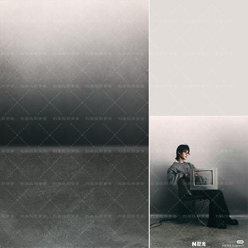 商拍淘宝服饰毕业照喷绘油画布背景影楼黑白渐变墙面肌理写真墙纸