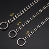 牛皮不锈钢一体Pp链中大型犬牵引绳训狗链防爆冲金毛拉布拉多牵狗