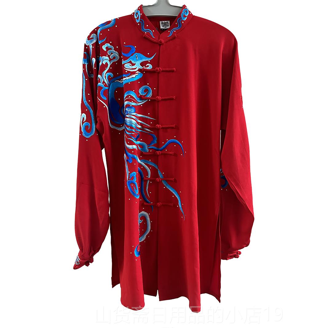 高档义乌唐梯度比太极服精品服赛表演练习男女八段锦绣长款2024新