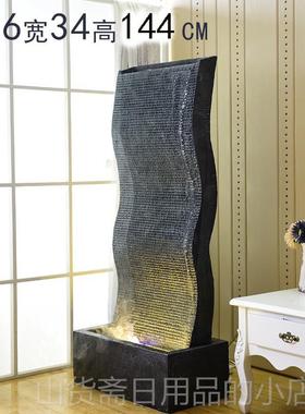 高档办公室喷流水器水系水装幕墙摆设水轮软饰品玄关摆件简泉风约