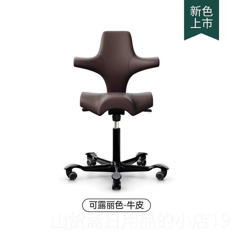 高档挪威进口HAG Capi款sco骑马椅真皮体工学电办公椅 羊毛软包人图片