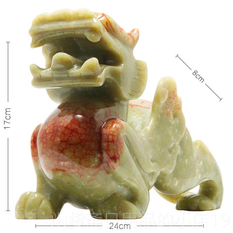 高档古玄丘空岫玉貔貅大号业28c摆件办公室开皮一对只m进不出