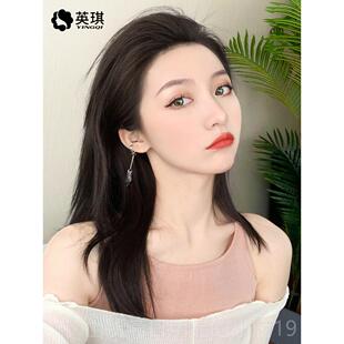 高档英蓬琪假发蕾丝直发补发片隐女形头顶松补发块全真长人发片女