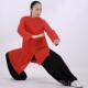高档马蓝蕾太极春夏中季 表演太极服女练晨练功服男定制飘逸 红长款