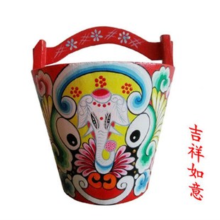 社火马勺脸谱木桶形脸谱 吉祥如意 手工制作民俗 特色饭厅火锅店