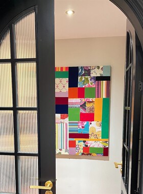 盖雅现代艺术抽象装饰画孟菲斯风格挂画当代装置墙挂卧室画廊饰品