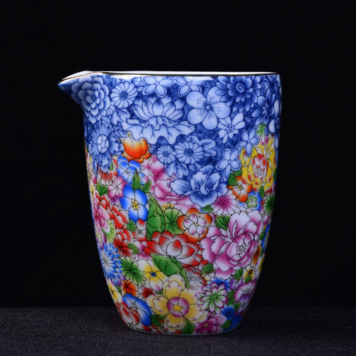 手绘青花瓷公道杯 陶瓷茶道功夫茶具零配件带把手公杯茶海 分茶器