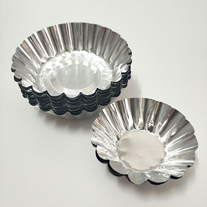 J1一次性菊花盏蛋挞锡底托法式蛋糕模具锡纸杯托烘焙工具钵仔碗