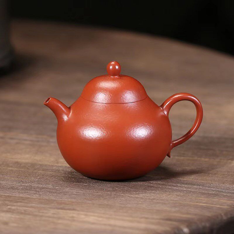 西云堂丨宜兴紫砂壶茶壶泡茶茶具纯全手工皱皮朱泥棠梨梨形140cc