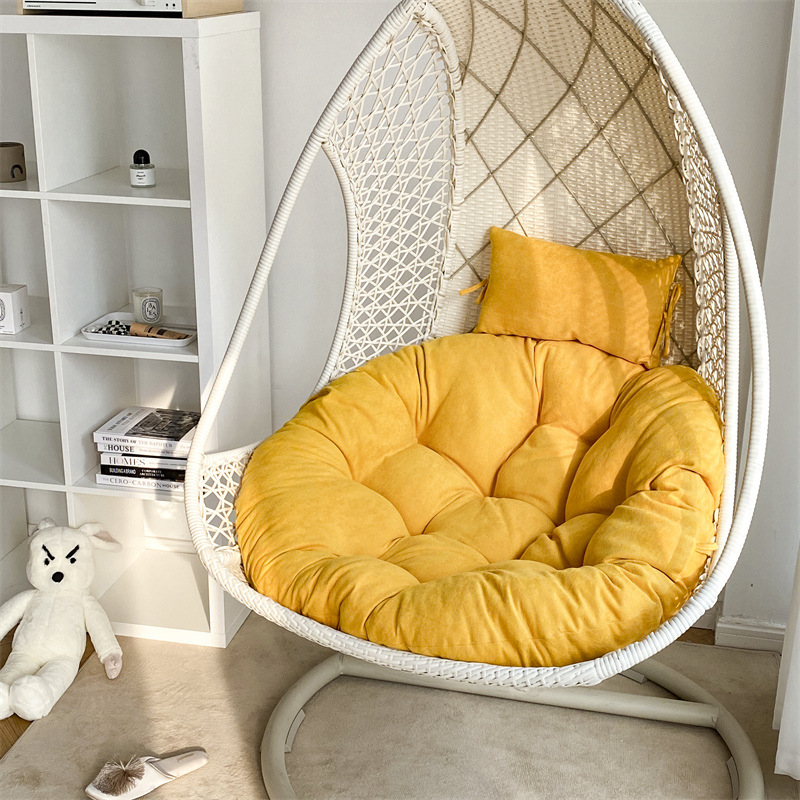 吊篮秋千坐垫鸟巢吊椅摇篮垫子可拆洗单人圆形靠垫地上坐垫加厚