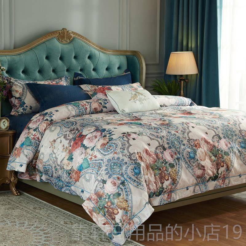 正品欧双式加厚棉提花磨毛四件套贡缎结婚四件套全纯床上用品1.m8