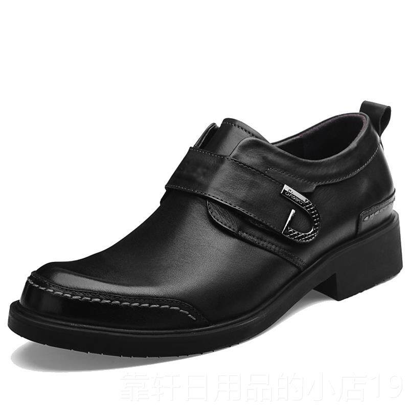 正品真皮男士休闲 皮鞋软面 一面皮头软底脚蹬大鞋潮流英伦务正装