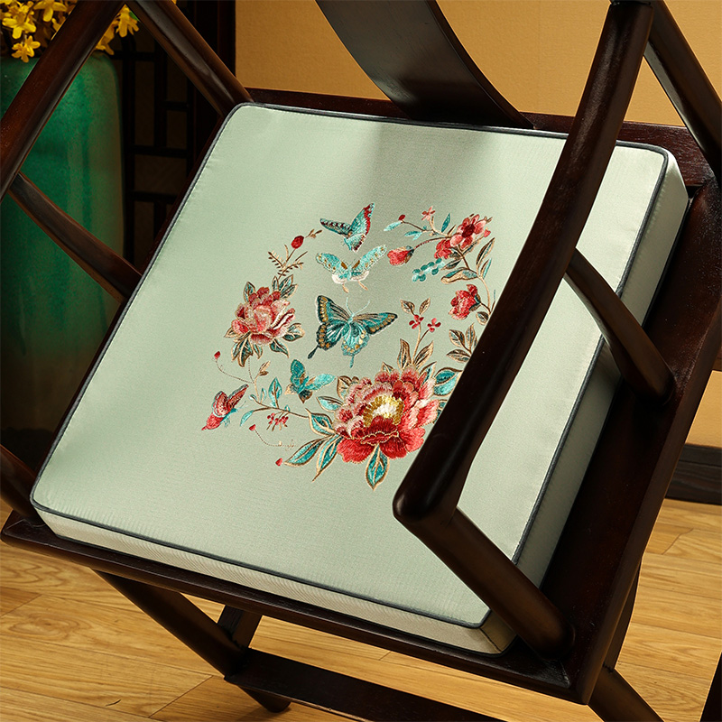 中式椅子垫红木沙发坐垫椅垫坐靠一体抱枕靠垫茶椅垫子椰棕垫夏季