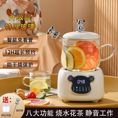 小筱熊养生电炖盅小型养生杯多功能燕窝炖盅办公室迷你煮茶器玻璃
