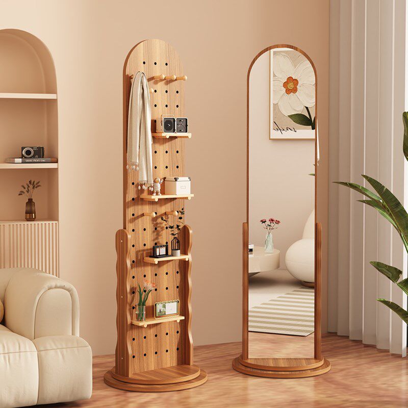 衣挂一体镜子家用洞洞板玄关穿衣镜女生卧室旋转全身镜大号试衣镜