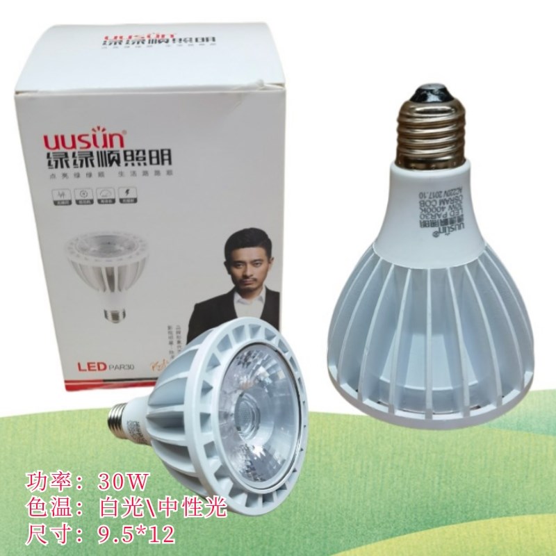 P30帕灯灯泡28W40WE27螺口COB暖光LED轨道射灯15度30度灯