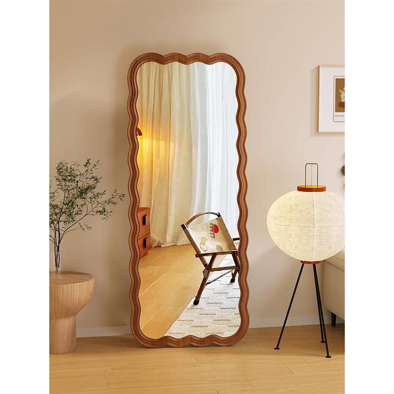 中古风云边镜壁挂穿衣镜家用异形挂墙全身镜卧室贴墙试衣镜云边镜