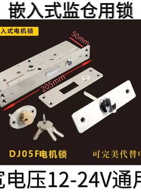 隐藏嵌入灵性锁宏泰DJ05楼宇电控锁监狱监仓带钥匙智能刷卡电机锁