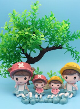 田园家居房间装饰工艺品小摆件可爱吊脚娃娃仿真树创意卧室内摆设