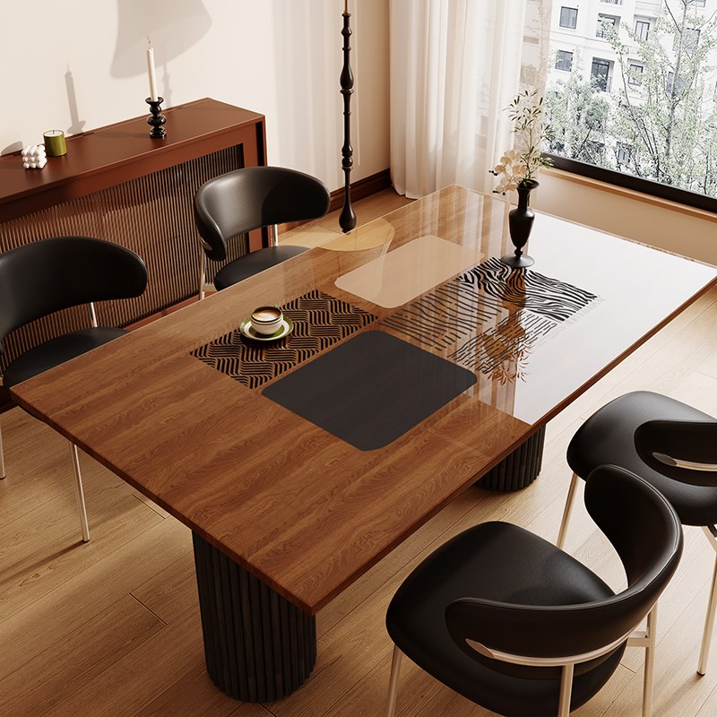 简约高级感半透明pvc餐桌垫防水防油防烫桌布桌面软玻璃茶几垫子