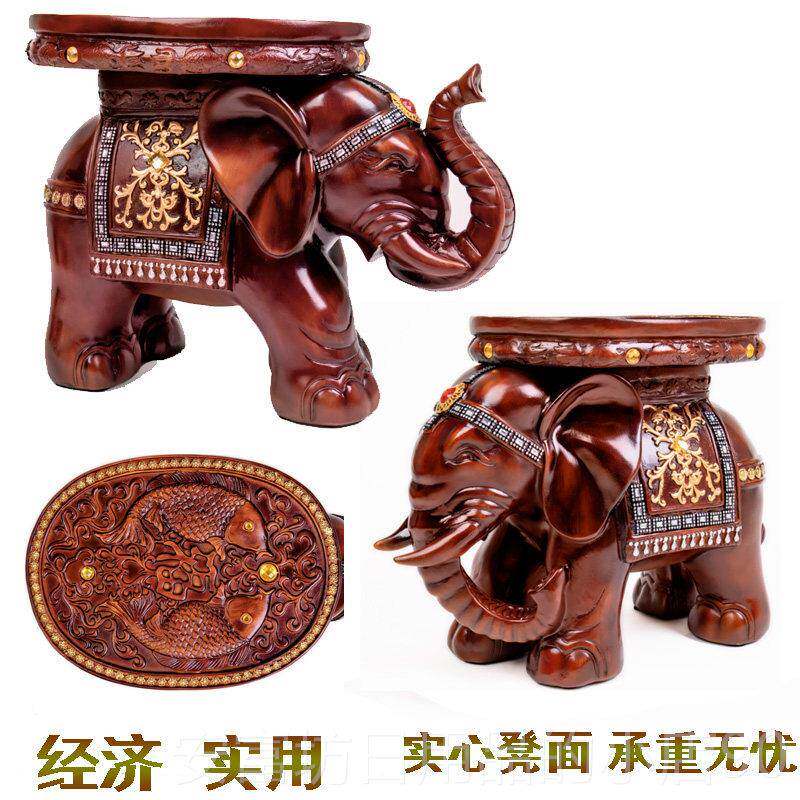 正品大象鞋凳换子仿木树脂家居招财摆件欧式厅饰品乔迁结客实婚用