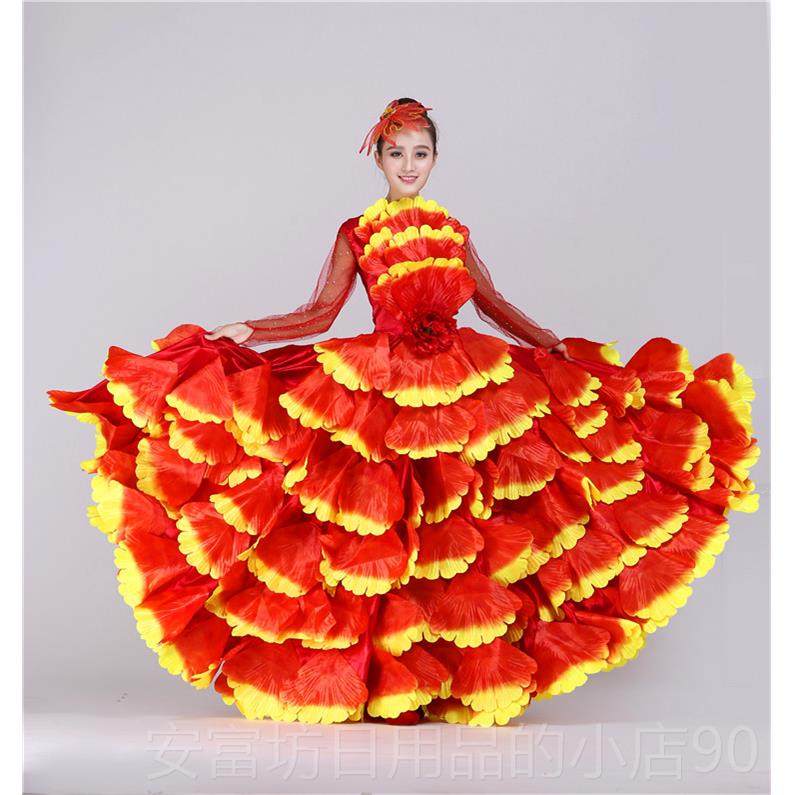 正品花开盛世舞蹈演长出服成人风女表演服装伴舞裙舞台歌装中国大