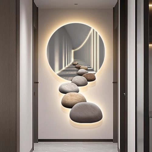 石来运转LED带灯玄关装饰画进门生财入户正对门壁灯楼梯拐角壁灯