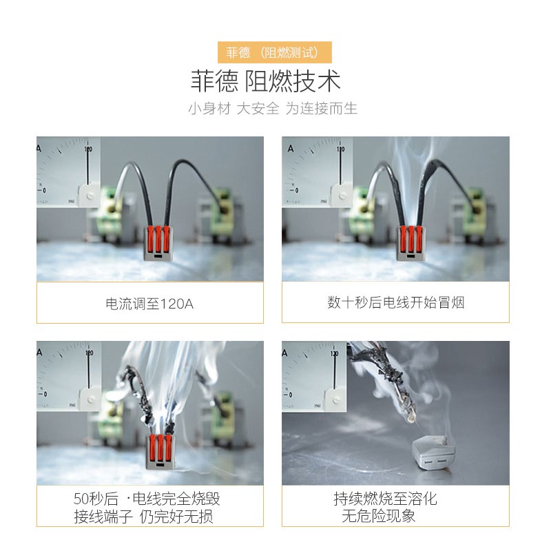 PCT快速二进二出接线端子2位对接接头电线连接器插拔式防水并线器