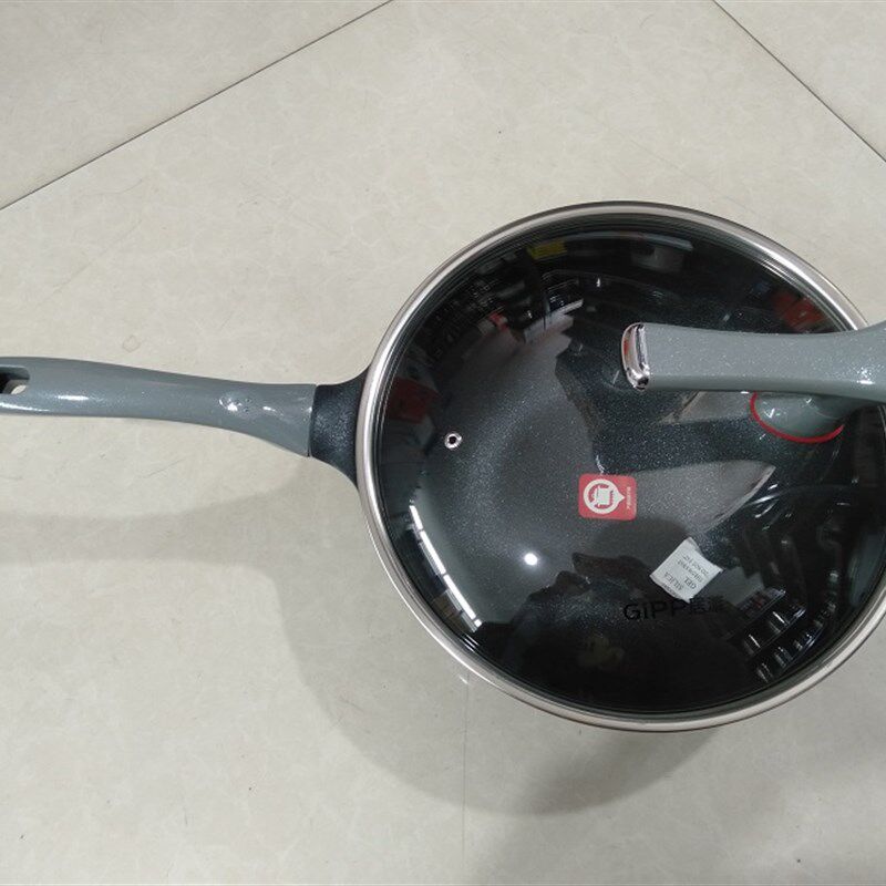 居派碳晶钢可立玻璃盖耐钢铲不粘少油烟煎炒锅电磁炉燃气灶煎锅30