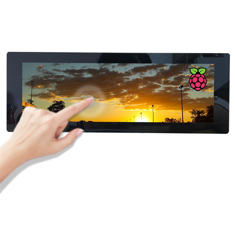 7.9寸8.8寸便携长条显示屏树莓派机箱副屏5v触摸即插即用1280x400