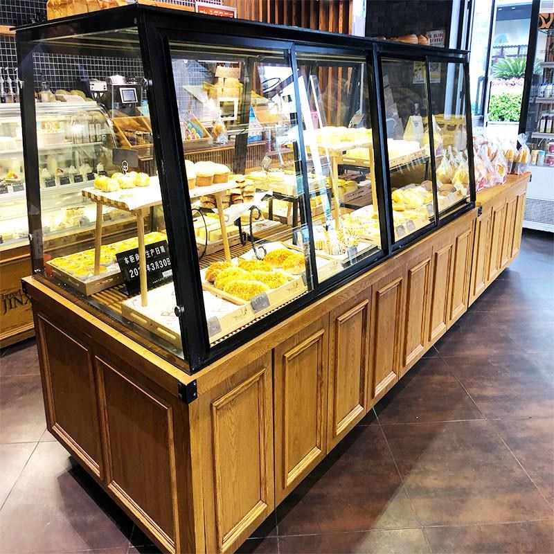 面包柜面包展示柜精品展柜货架蛋糕店柜台实木边柜玻璃商用中工厂