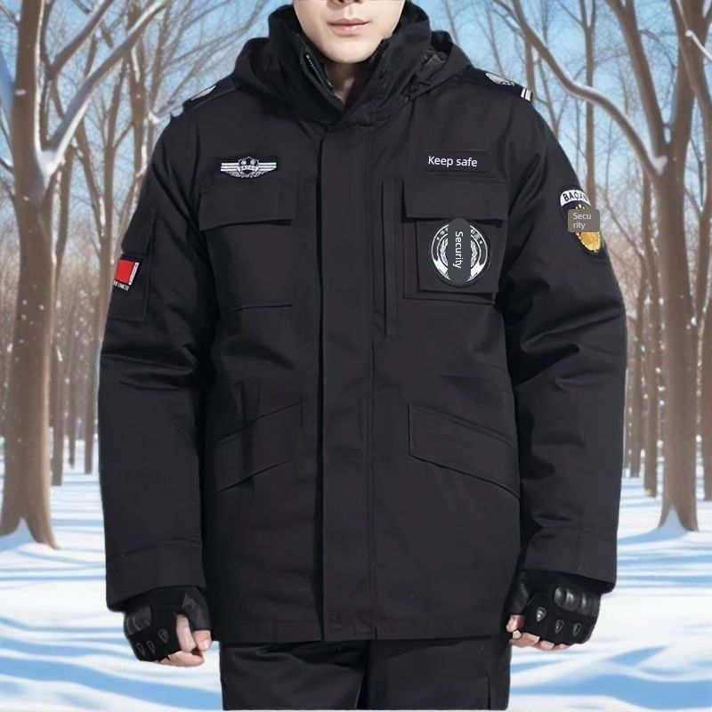 保安棉衣加厚工作服冬装棉服棉袄防寒服斜纹黑色中长棉大衣男冬季,户外/登山/野营/旅行用品,军迷大衣/棉大衣,淘宝优惠券,粉丝福利购,淘宝优惠卷