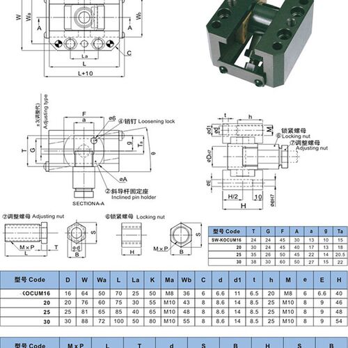 JIS 三协标准模具斜底滑座 KOCUM 16 20 25 30 斜顶装置 斜顶滑块