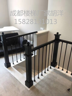 美木室内实木楼梯定制整体楼梯扶手栏杆小柱定制定做复式阁楼成都