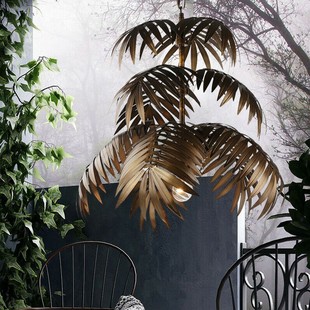 法式铁艺棕榈树叶吊灯卧室灯客厅餐厅艺术吊灯民宿酒店创意软装灯