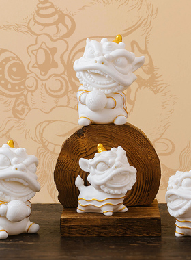 国风创意陶瓷醒狮摆件可爱家居客厅书房玄关办公桌面装饰工艺礼品