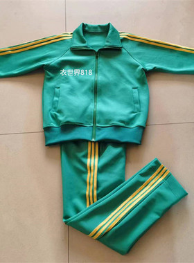 定制中小学生新款春秋套装绿色长袖上衣裤子两件套班服园服可定做