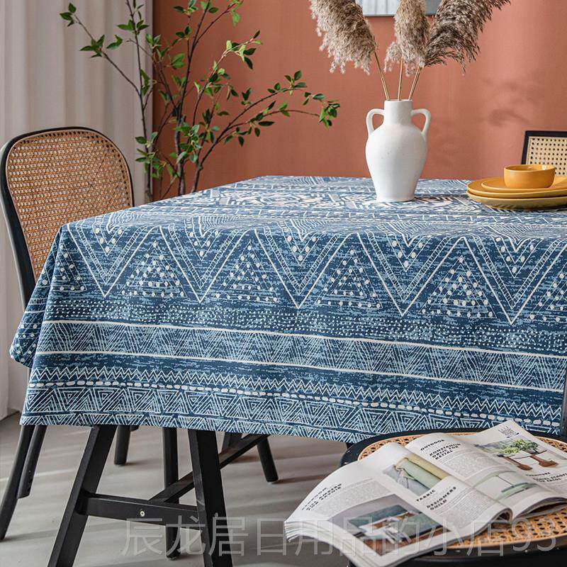 正品小家 摩洛哥轻民宿棉桌布书奢桌长葵方形复麻古餐桌布茶几垫