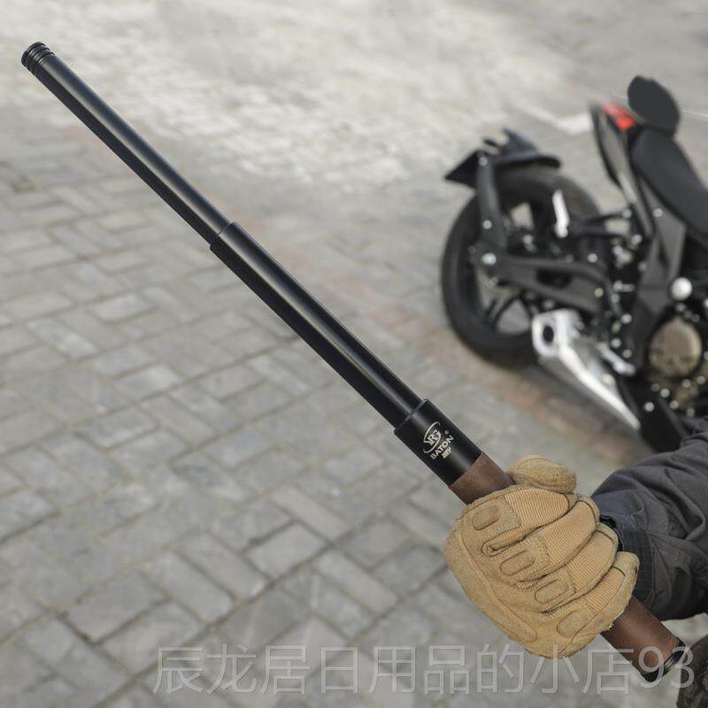 正品牛皮携手柄防身武器用品合机械缩甩棍伸车载便法重机轻机甩辊