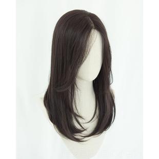 正品日系时尚中分假 自然修脸长直发四丝六分 局部前蕾网工手假发