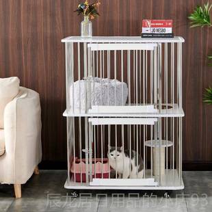 正品 猫笼猫别墅猫柜木质不锈钢家用室内子豪屋华猫双层空间猫舍猫