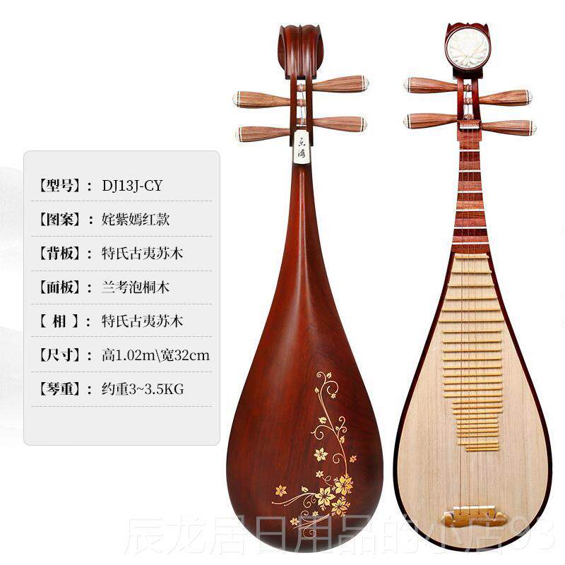正品乐海 夷琵琶乐器考入门级特氏古苏木材质木轴相原木色直播木