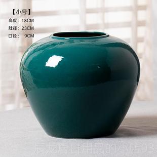 正品景代德镇简约现关绿色家居装饰品插干花仿花水真养陶瓷花瓶玄
