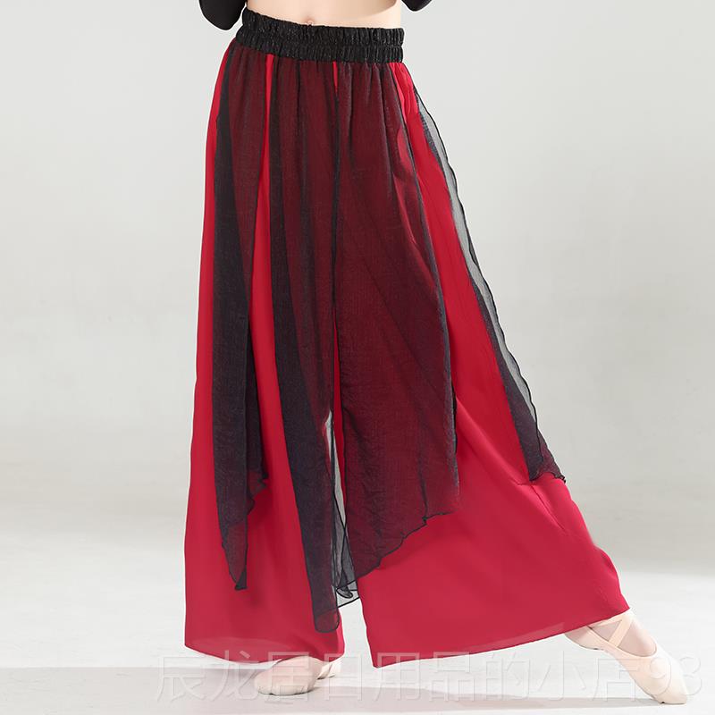 正品儿童古舞演服飘逸练功服出黑间酒鲜红中国风民典族表现代舞蹈