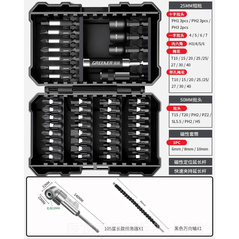 正品绿林螺丝刀头工具套装批十字起子多一功能梅花高硬度工业脑电图片