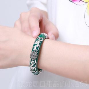 正品纯玉手镯女妈妈母亲节礼物玛瑙玉银镯子档送婆婆长髓辈中老高