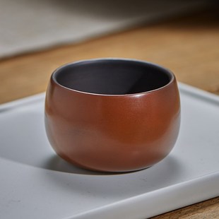 此时此刻建水紫陶茶杯纯手工小号茶杯子品茗杯普洱茶主人杯如镜