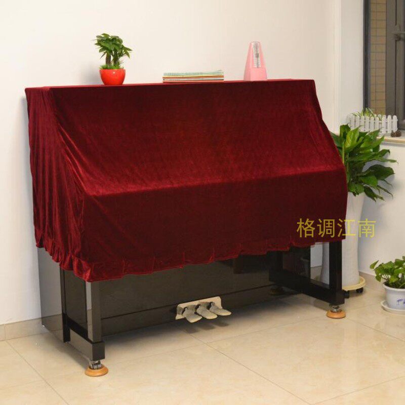 经典加厚金丝绒半罩 布艺钢琴罩钢琴套红紫蓝绿黑五色 凳罩双单人