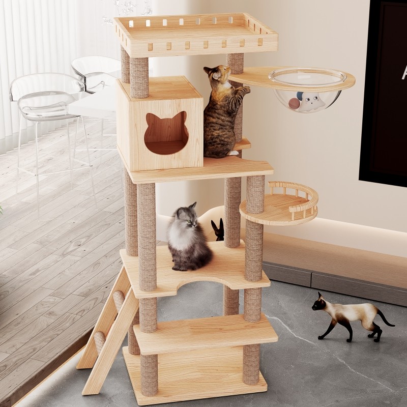 大型猫爬架缅因布偶猫窝猫树一体实木猫架跳台猫抓板别墅大猫胖猫,宠物/宠物食品及用品,猫爬架,淘宝优惠券,粉丝福利购,淘宝优惠卷